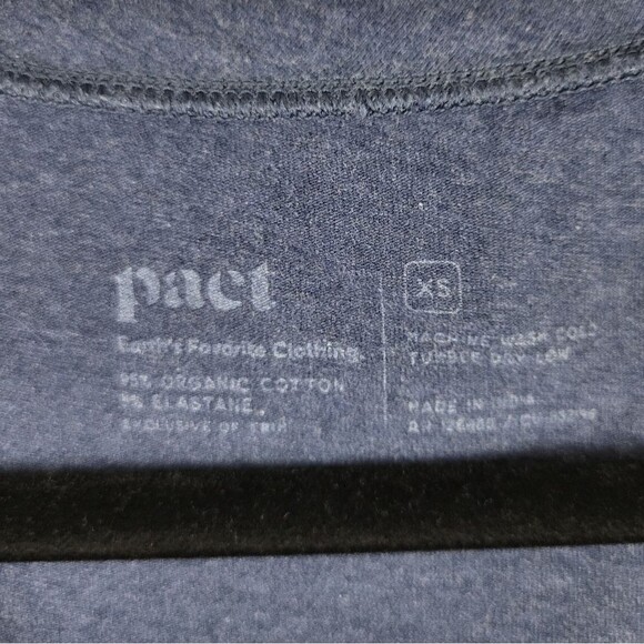 🎈Pact Cool Stretch Fitted French Navy Blue Heather Tank Top - Picture 8 of 10